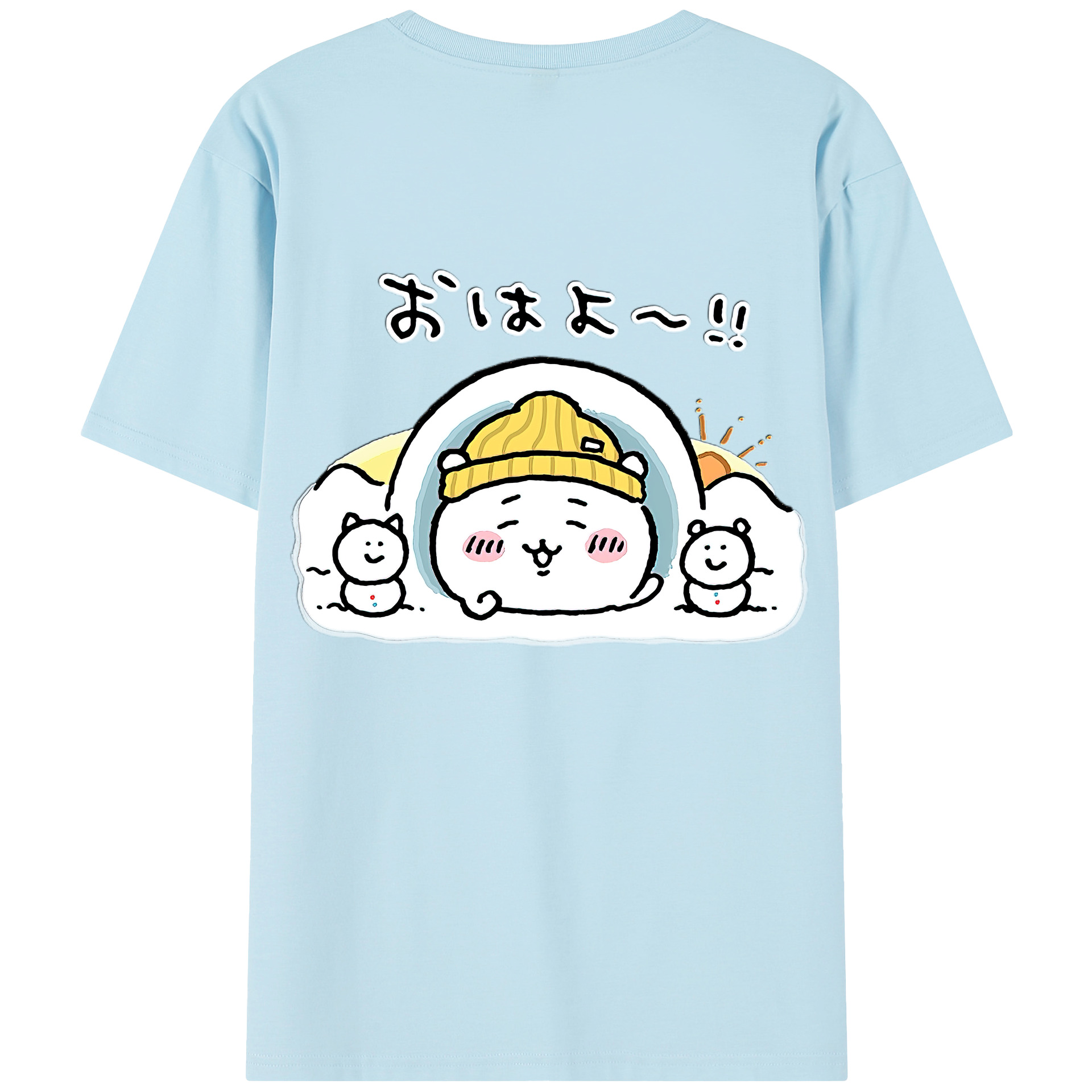 （画像用） ちいかわ ちいかわ Chii-kawa chiikawa 綿100％半袖Tシャツ（背面プリント）